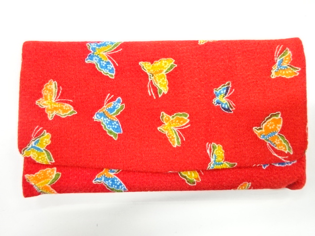 JAPANESE KIMONO / VINTAGE WALLET / CHIRIMEN / BUTTERFLY